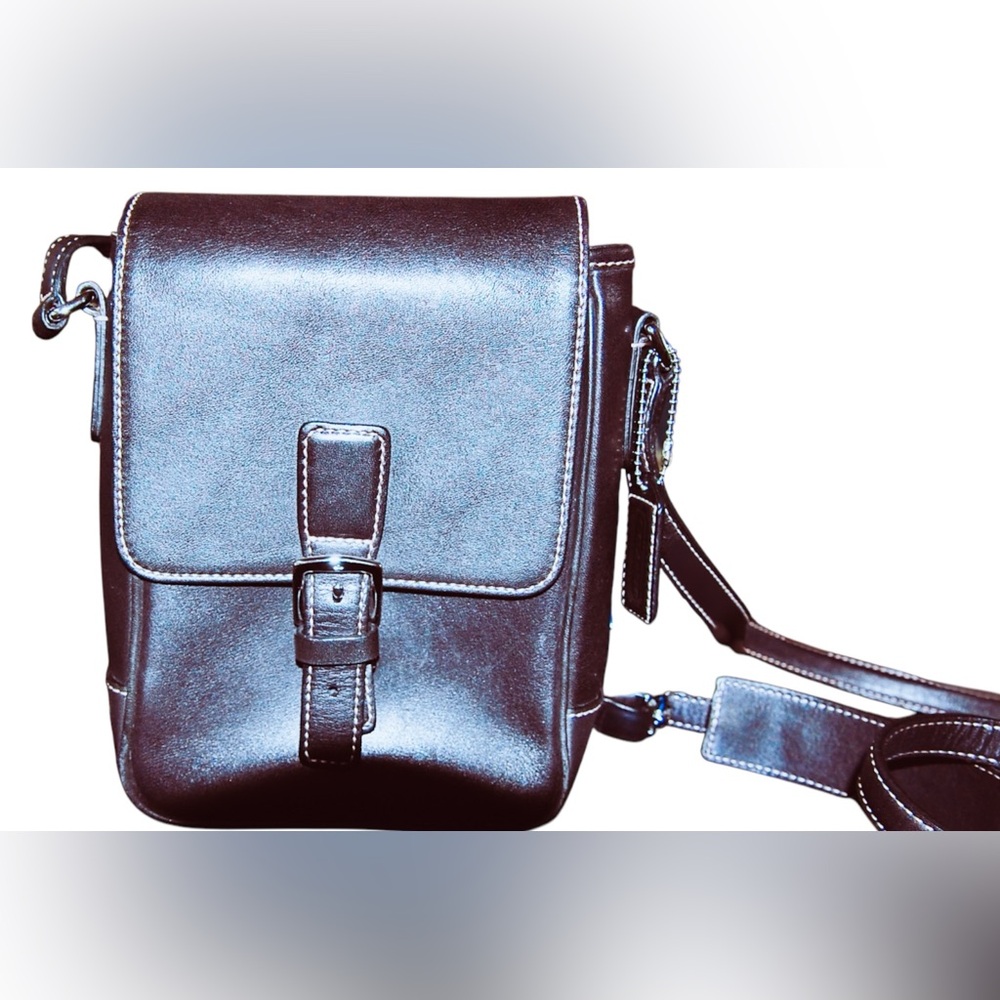 Coach Vintage Camera Crossbody Black Leather Bag Flap Style K0S-7775 NWOT - Picture 9 of 13